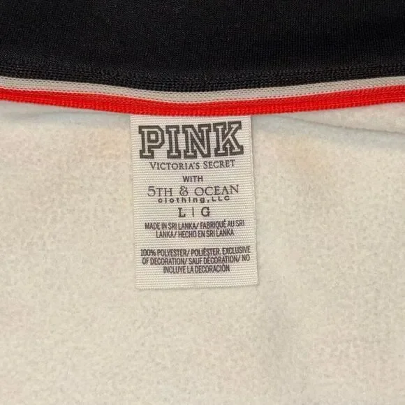 PINK Victoria’s Secret MLB Miami Marlins Full Zip White Black Top Jacket Large - Picture 5 of 7